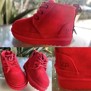 UGG Neumel II Toddler Shearling Chukka Winter Boot Red Size 9 NEW